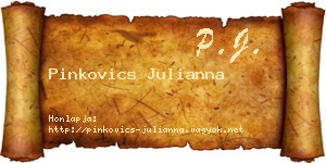 Pinkovics Julianna névjegykártya